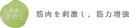 筋肉を刺激し、筋力増強